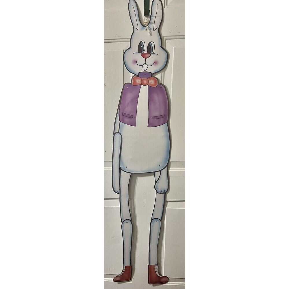Vintage Bunny Rabbit Boy 60" Die Cut Paper Decoration RARE
